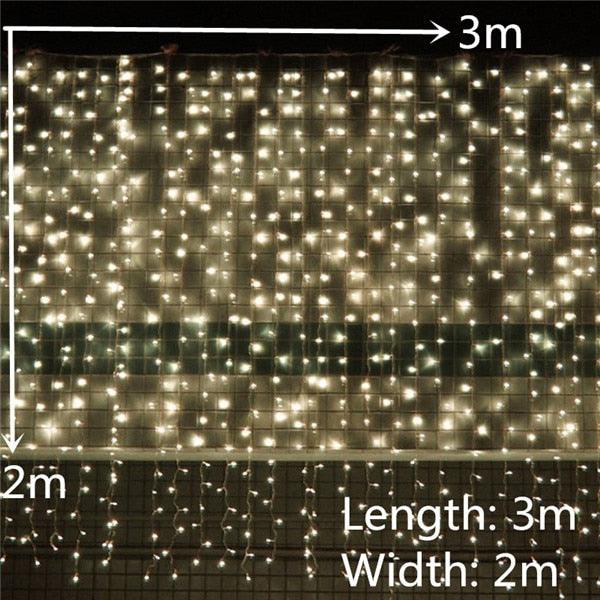Globe Christmas Curtain String Lights