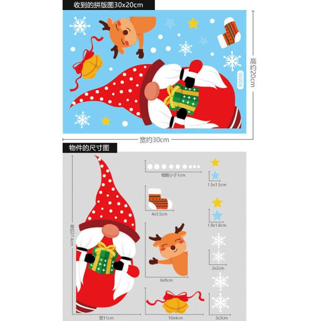 Santa Claus Christmas Window Stickers