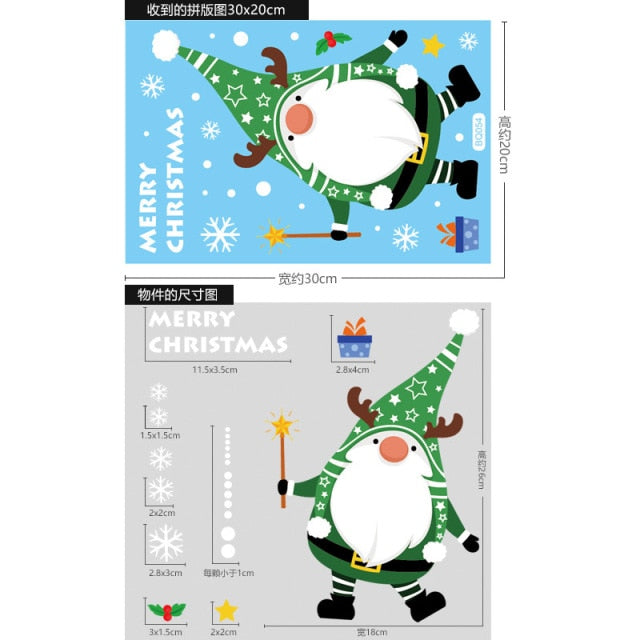 Santa Claus Christmas Window Stickers