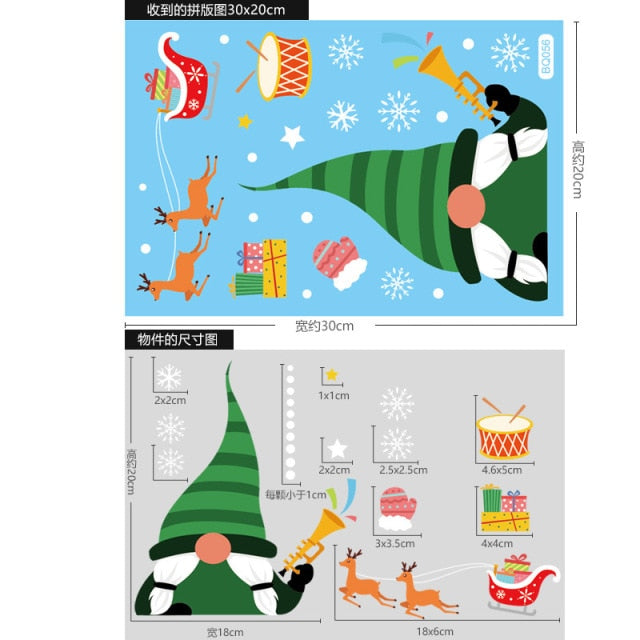 Santa Claus Christmas Window Stickers