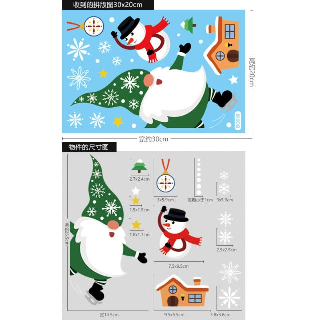 Santa Claus Christmas Window Stickers