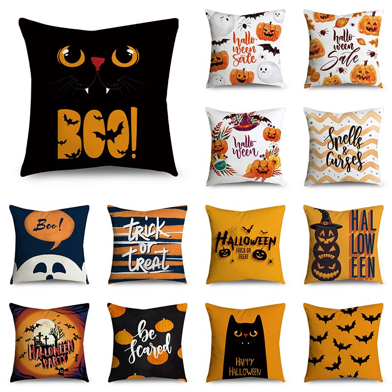 Cartoon Halloween Throw Pillow Covers