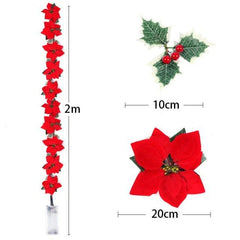 Christmas Poinsettia String Lights