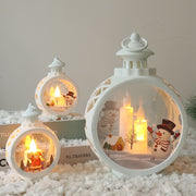 Santa and Snowman Christmas Lantern Ornaments