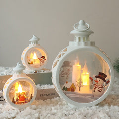 Santa and Snowman Christmas Lantern Ornaments
