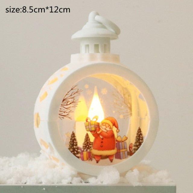 Santa and Snowman Christmas Lantern Ornaments