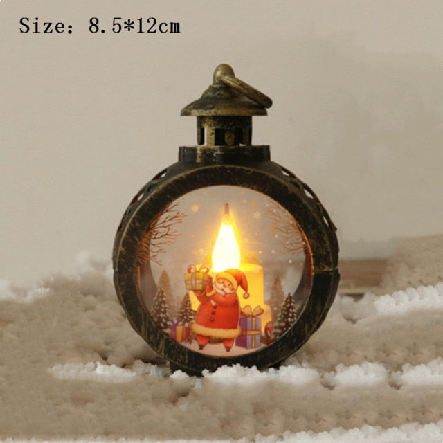 Santa and Snowman Christmas Lantern Ornaments