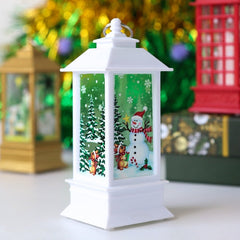 Santa and Snowman Christmas Lantern Ornaments