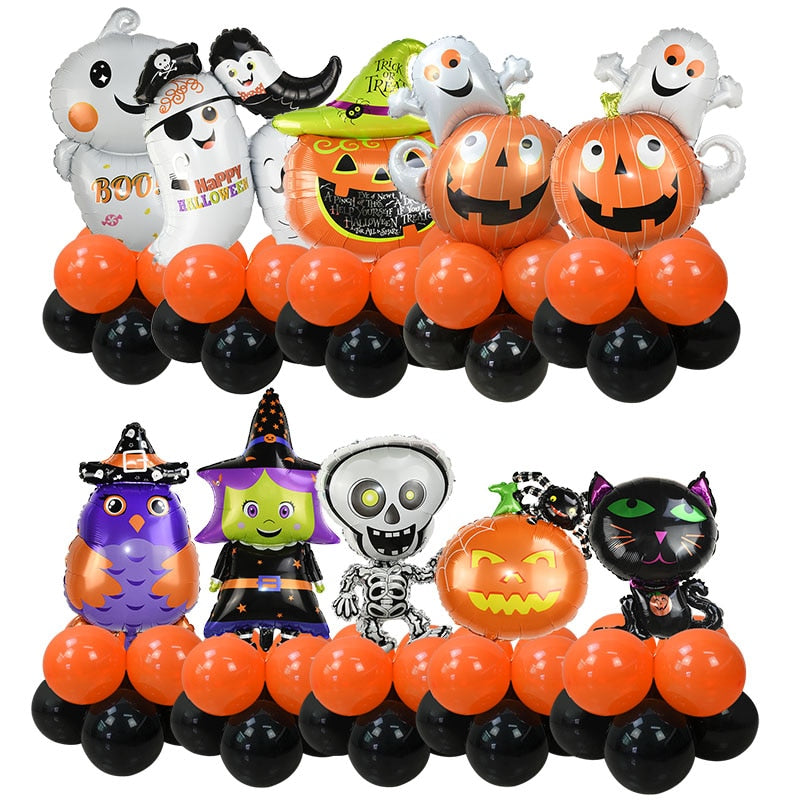 Pumpkin, Ghost and Witch Standing Balloon Kit