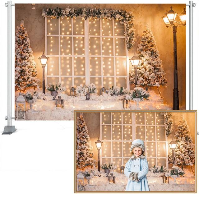 Christmas Streetlight Photography Backdrop