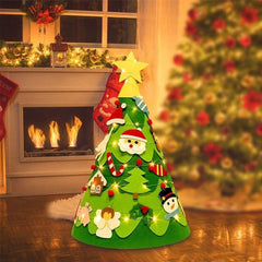 DIY Felt Christmas Tree with String Light