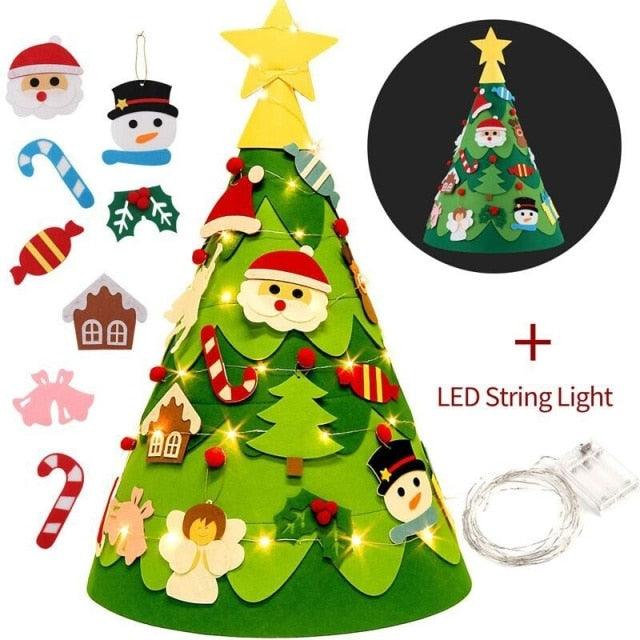 DIY Felt Christmas Tree with String Light