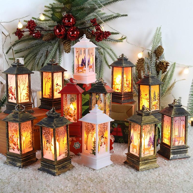 Lighted Christmas Snow Globe Lantern
