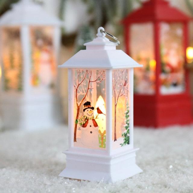 Lighted Christmas Snow Globe Lantern