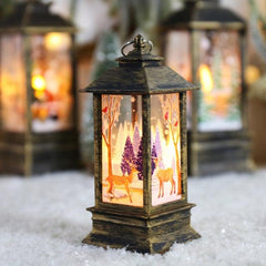 Lighted Christmas Snow Globe Lantern