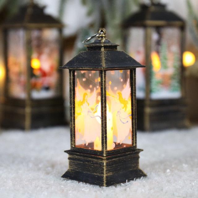 Lighted Christmas Snow Globe Lantern