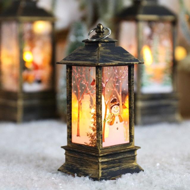 Lighted Christmas Snow Globe Lantern
