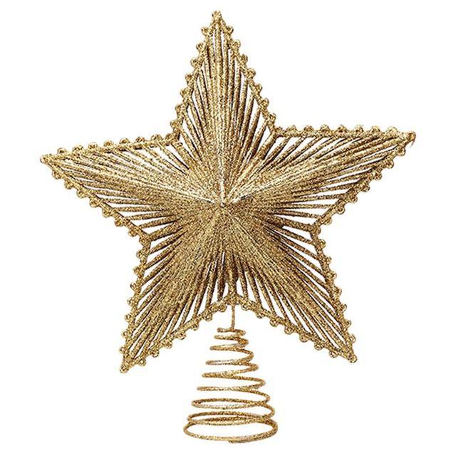Hollow Glitter Star Christmas Tree Topper