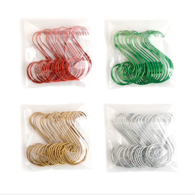 S-Shaped Christmas Hook for Tree Hanging Ornaments