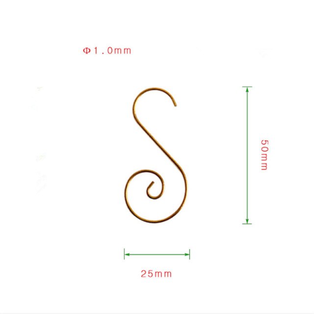 S-Shaped Christmas Hook for Tree Hanging Ornaments