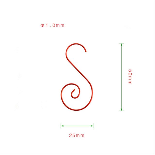 S-Shaped Christmas Hook for Tree Hanging Ornaments