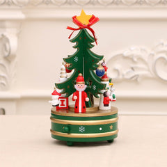 Wooden Christmas Tree with Music Box