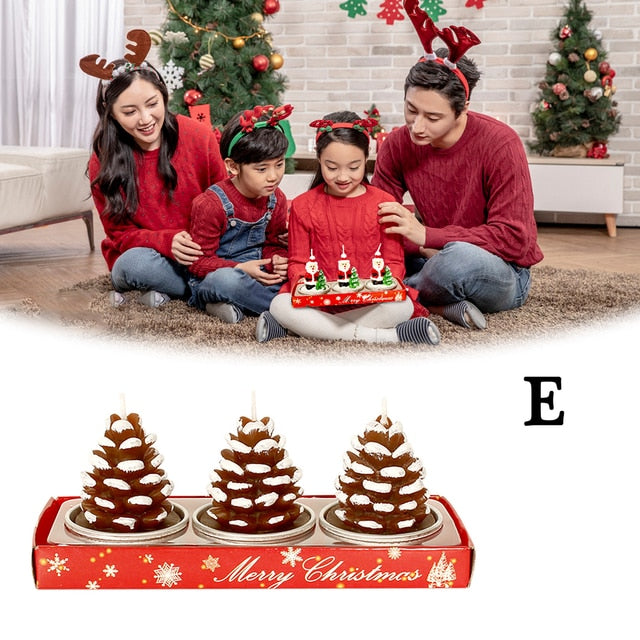 Christmas Tree Pine Cones Paraffin Candles