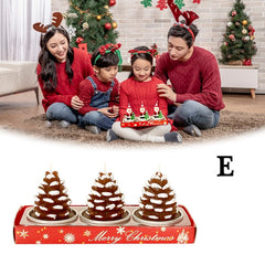 Christmas Tree Pine Cones Paraffin Candles