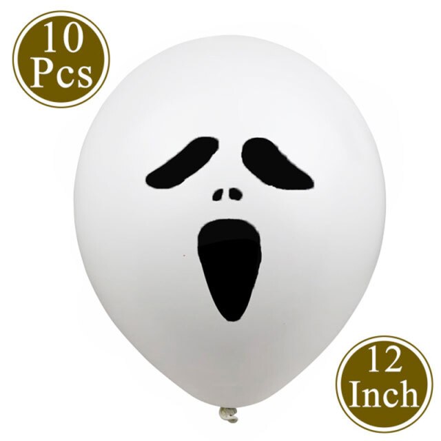 White Ghost, Spider and Witch Latex Balloons