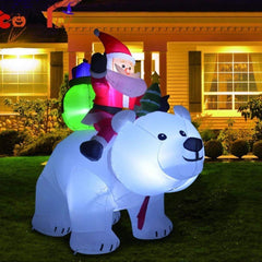 2 m Santa Riding a Polar Bear Christmas Inflatable