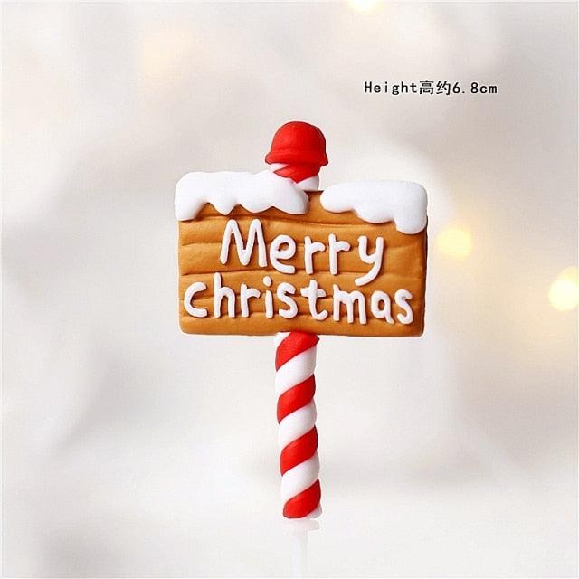 Santa, Reindeer, Train and Tree Christmas Cake Toppers