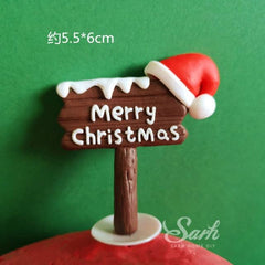 Santa, Reindeer, Train and Tree Christmas Cake Toppers