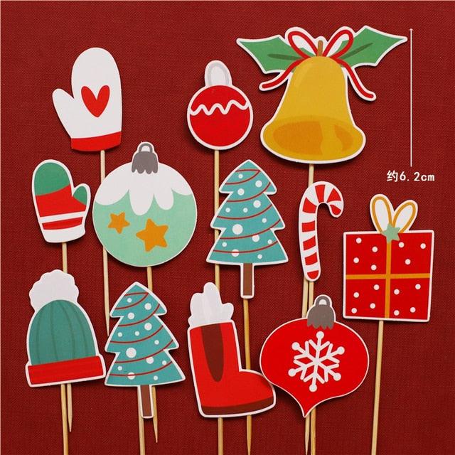 Santa, Reindeer, Train and Tree Christmas Cake Toppers