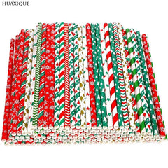 Christmas Print Paper Straws