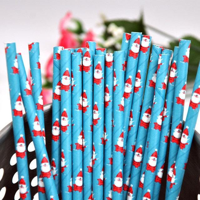 Christmas Print Paper Straws