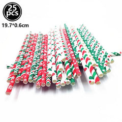 Christmas Print Paper Straws
