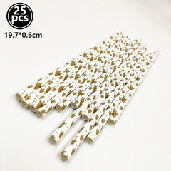 Christmas Print Paper Straws