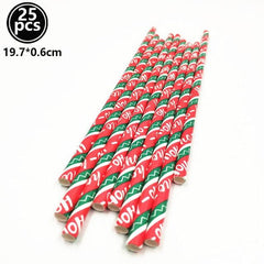 Christmas Print Paper Straws