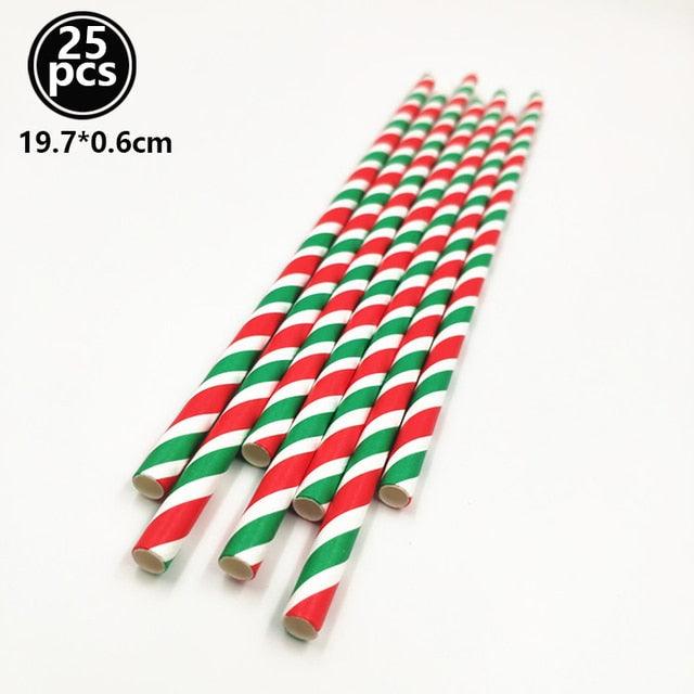 Christmas Print Paper Straws
