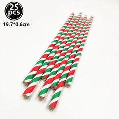 Christmas Print Paper Straws
