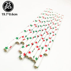 Christmas Print Paper Straws