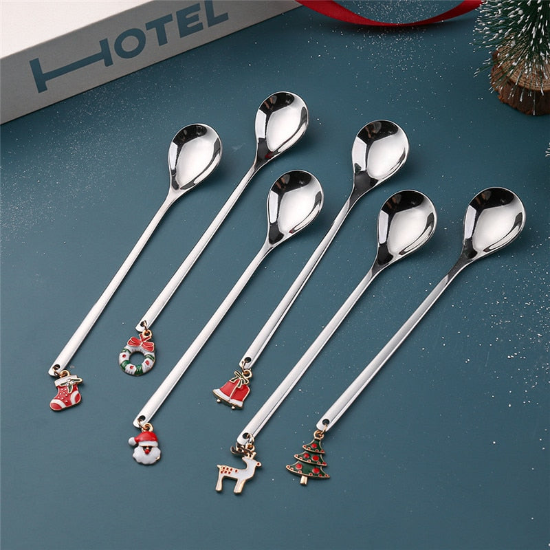 Metal Merry Christmas Spoons