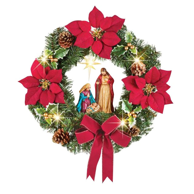 Glitter Acrylic Nativity Wreath