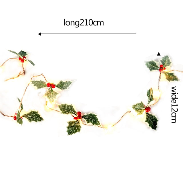 Christmas Mistletoe Flower LED String Lights