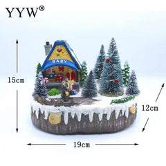 Rotating Lighted Christmas Snow-Scene Music Decorations