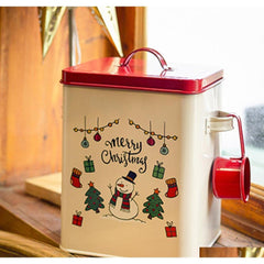 Vintage-Style Christmas Cookie and Candy Tins with Lids