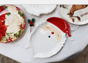 8 in Santa and Reindeer Christmas Ceramic Dinner Plate