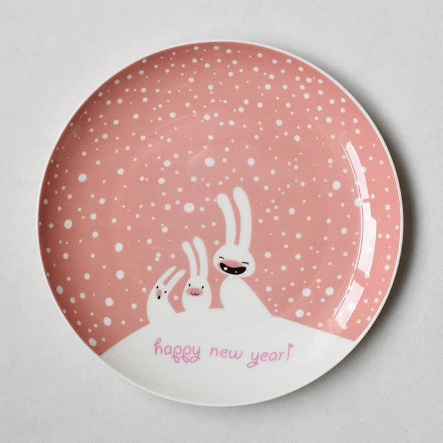 Hand-painted Christmas Ceramic Plate