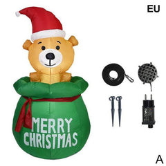 Cute Inflatable Merry Christmas Bear with LED Lights