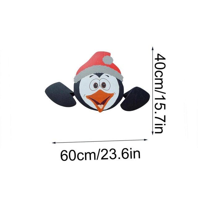 Snowman Fence Peeker Outdoor Decoration